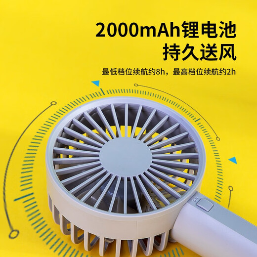 Deli fan mini handheld small fan usb rechargeable fan portable student and children dormitory office electric fan three-speed adjustable | long-lasting battery life 85806 gray