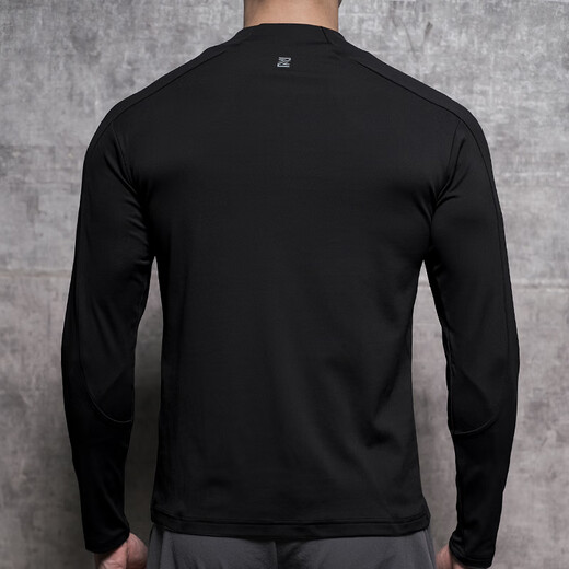 Lutielang Long Sleeve Sports Jacket Men's Baseball Uniform Cycling Suit Windproof Stand Collar Jacket Fitness Training Zipper Cardigan Black L