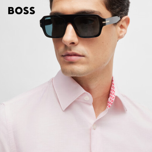 BOSS [Father's Day Gift] [Cool Commuter] Men's Casual Style Linen Blended Twill Shirt 688-Light Pink L (40)