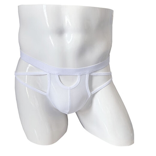 Men's gay thong sexy sexy underwear transparent buttocks-free straight-in underwear for gay men black 100-170Jin Jin equals 0.5kg inner wear