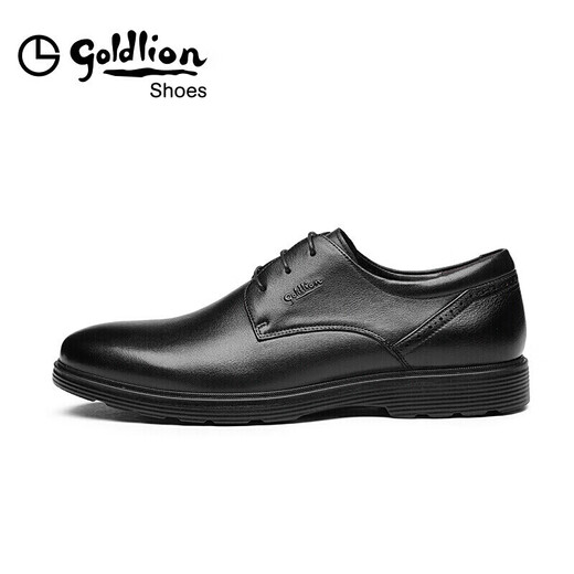 Goldlion men's shoes business formal shoes autumn simple lace-up suit lightweight leather shoes 59674007501A black size 40