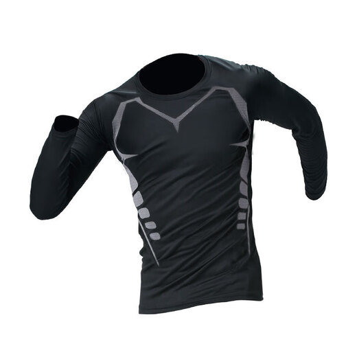 NIUKAILE quick-drying tights men's sports suit spring and summer running training clothes fitness high elastic long-sleeved leggings elite long-sleeved world unparalleled 3XL recommended weight 155-180Jin Jin equals 0.5 kg