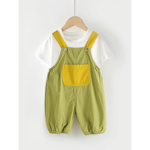 Schwarze Marke Baby Overalls Summer Day Säugling und Kinder Hosen Jungen und Mädchen Kinder gekürzt Hosen Mode neue Stil Kinder grün atmungsaktiv 80 cm