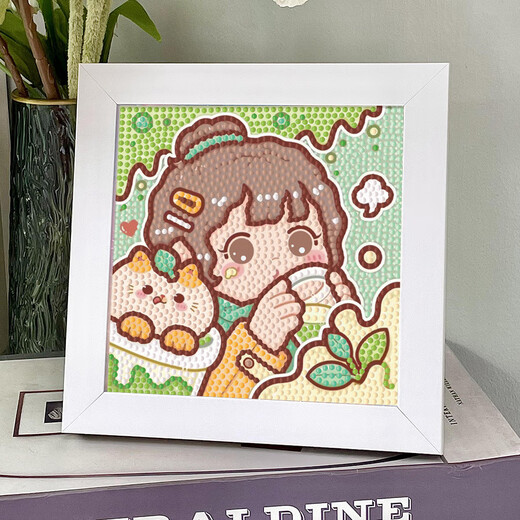 DIY Handgefertigte Diamantmalerei Cartoon Diamantmalerei Voller Diamantaufkleber, um Freundin Bestie Girl Girl Herz 7029+ Leinwand + Diamant + Werkzeuge + Fotorahmen