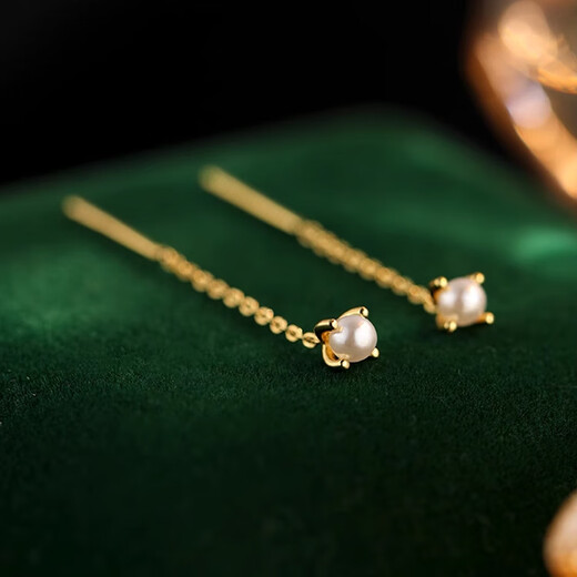 Holycat Arms Cat Pearl Earrings 999 Silver Girls Light Luxury Earrings New Style Earrings Temperament High-end Beads Earrings Birthday Gift 999 Silver Beads Earrings Pair