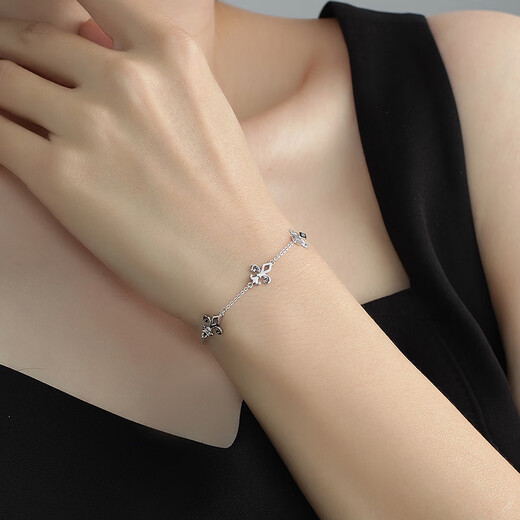 Ming brand jewelry platinum Pt950 white gold bright iris bracelet BFK0046 about 15+1+1 cm about 3.61 grams