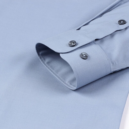 Romone Langarmes Hemd Herrengeschäft Eisenfreie modale elastische Anti-Falten-Schwarze Casual Professional Workwear Pure White Shirt Männer 9901 Grau Blau 42