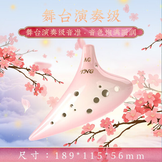 晗畅TNG陶笛12孔AC银河款陶笛专业演奏级十二孔中音初学者学生乐器 全 AC调 三管中音浪漫粉