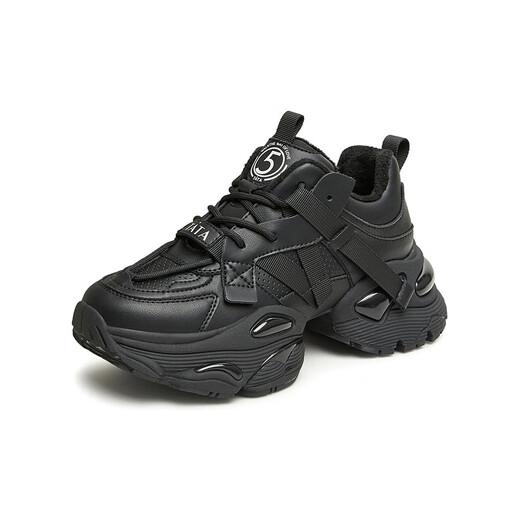 Him her thick-soled dad shoes women's fashion 2024 spring GEA01AM4 black (velvet lining) 38