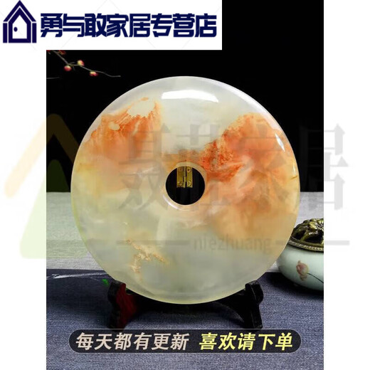 2022 Neues natürliches Jade-Sicherheitsschnallen Ornamente Afghan Jade Wohnzimmer Büro Haus Dekorationschrank Eingangstür Dunkelbraun 20 cm-3878