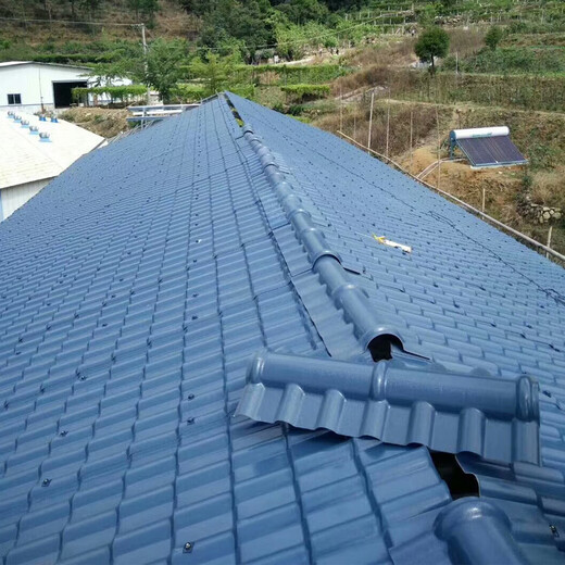 
Jiujiu Jinfoshan manufacturer thickened ASA synthetic resin tiles, villa building plastic roof tiles, Chinese-style antique tiles, Guangzhou Red [width 1050mm][Length to find customer service to customize]