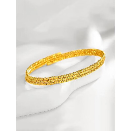 El mismo estilo que la tienda Yuyi Jin, las cuentas de baile de danza de oro de la arena, pulsera de baile de tres círculo, abertura de la memoria de primavera de la mujer pulsera de baile liso de danza floreciente de cinco círculo (rebote de apertura de la memoria)