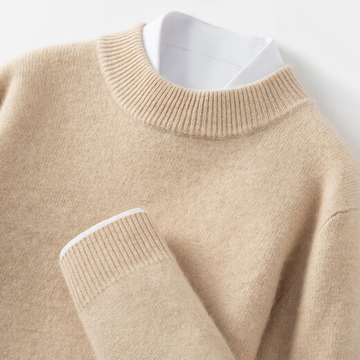 INCOFAN Ordo City cashmere sweater for men's half turtleneck autumn and winter thickened pure cashmere base sweater light gray 2XL 185