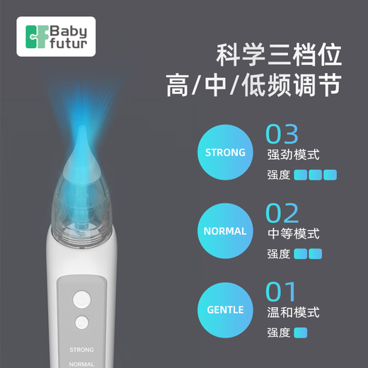 Baby futur electric nasal suction device, newborn infant and child, nasal cleaning and nasal congestion and snot, 3-speed charging model, ivory white (only changed without repairing a year) 1 salt water