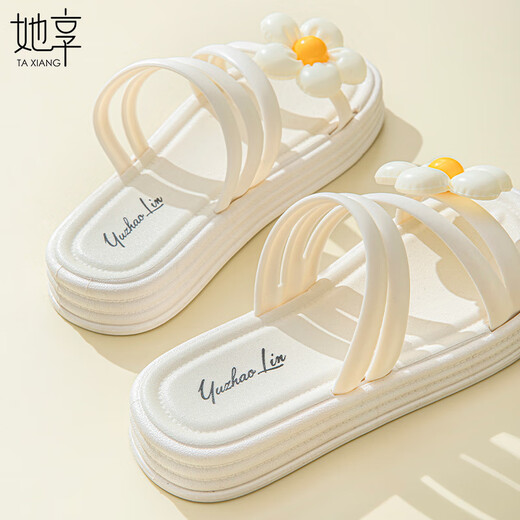 Elle aime les sandales pour les femmes avec des sandales de semelles et de plages épaisses T342L1001 Blanc 38/39