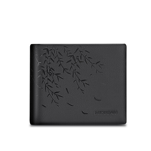 Scarecrow men's wallet short top layer cowhide leather two fold wallet wallet wallet silver bag change card bag Father's Day gift for dad