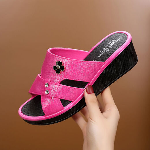 Yunyouli (Yunyouli) Sandalen mittleren Alters für Frauen, die neue Modefischmund-Mund-Hang-Fersen-Sommer-Mutterschuhe tragen, nicht rutschdicke Pantoffeln für Frauen für Frauen im Off-White High Heels (937) 39 (geeignet für Größe 38 Fuß)