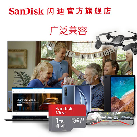 闪迪（SanDisk）TF卡 监控内存卡行车记录仪存储卡手机内存MicroSD卡 至尊高速 1T 150MB/S A1