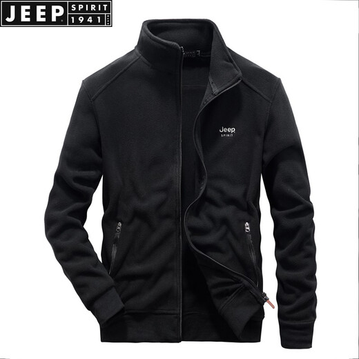Jeep Spiritspirit Jeep Jeep Jeep Jeep Men's 2024 Nueva chaqueta de vellón al aire libre sudadera de cardigan sudadera de mediana edad de mediana edad 9901 L -175 (adecuado para 120-135 Jin [Jin equivale a 0.5 kg])