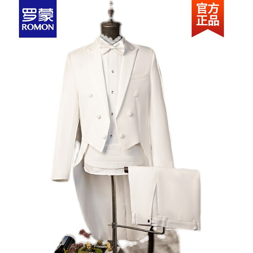 ROMON light luxury tuxedo men's performance clothing host suit suit men's singer suit black and white magician chorus conductor suit new product black without shirt 175/88A