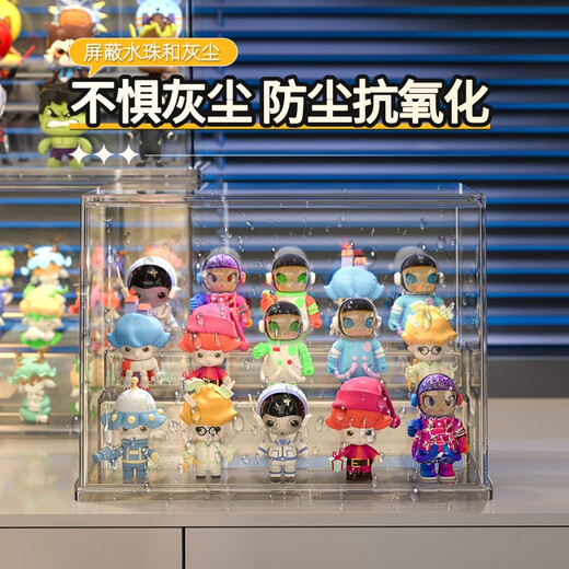 KAMAN Blind Box Storage Display Rack Transparent Dustproof Lego Brick Box Rack Bubble Mart Figure Display Box Large Ladder Model Transparent 1