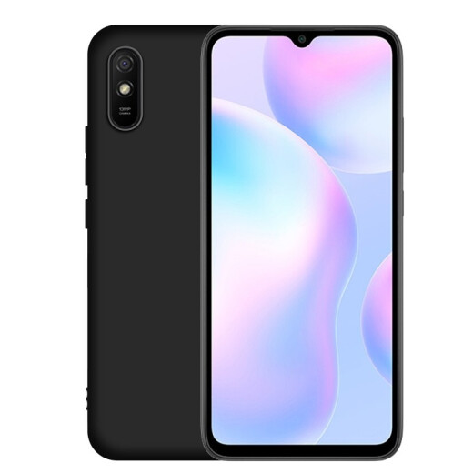 Chivani Xiaomi Redmi 9A mobile phone case Redmi9A mobile phone case all-inclusive micro-sand silicone mobile phone case anti-fall soft shell protective cover shell matte black