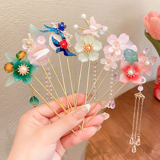 Mrs win (Mrs win) ancient style Hanfu hairpin children's costume headwear Chinese style rocking tassel hairpin hair ornaments girls' hairpins Lianxin