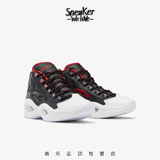 Reebok锐步 Question Mid 艾弗森答案 黑白红男子篮球鞋 FZ1365 40