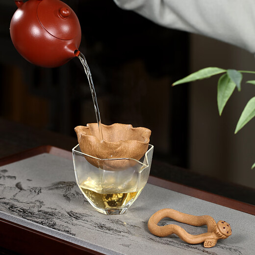 Hidden Pot Tianxia Zisha Tea Strainer Tea Set Accessories Tea Making Artifact Tea Filter Creative Handmade Tea Filter Tea Separator Integrated Tea Strainer Qinghe Tea Strainer