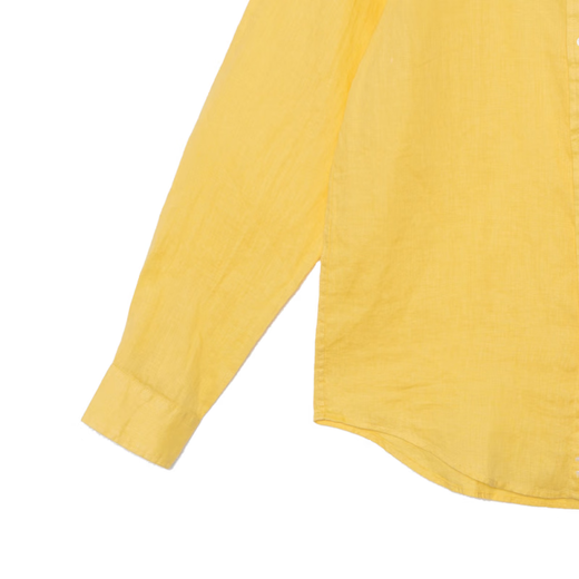 RALPH LAUREN Ralph Lauren solid color pony embroidered lapel single-breasted long-sleeved shirt yellow children's yellow S