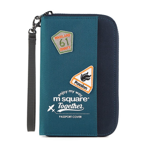 MSquare Passport Holder Document Holder Bag Storage Travel Ticket Protective Cover Card Bag Bag Small Multi-Function Portable For Traveling Abroad [Commemorative Edition] Navy Blue Short Style