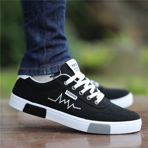 Snguny High-End Light Luxury Marke Leinwandschuhe für Männer 2023 Frühling Neue Brettschuhe für Männer vielseitige Mode lässige Schuhe für Männerschuhe für Männer 6636 Black Gold 43