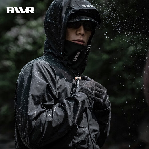 RVVR24 Hard Shell Jacket Black Warrior III Windproof, Rainproof, Waterproof and Breathable Outdoor Fishing Lure Fishing Suit Deep Space Black-Dark Warrior II L