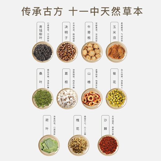 Nantong Sihai Nanjing Tongrentang Qingqian Liu Tea Corn Shave Mulberry Leaf Tea Burdock Root Dried Hawthorn Lotus Leaf Health Tea Bag Drinking Replacement Tonic Tea High-temperature Water Drink 150g