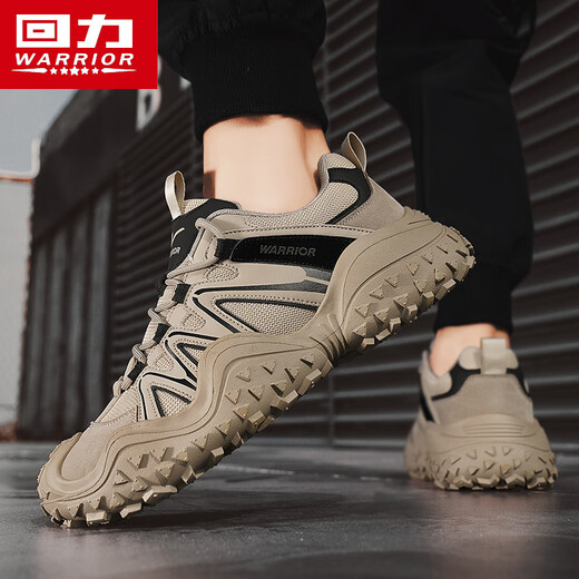 回力（Warrior）老爹鞋男百搭休闲男鞋运动跑步鞋男 3891沙色/黑41