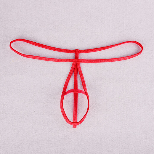 [Confidential delivery] Sexy underwear men's thong men's underwear sexy full transparent T-pants passion free nightclub open large size gay gay men masturbate alternative transparent red one size