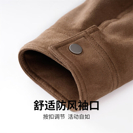 Mark Huafei Suede Imitation Sheep Wool Jacket Men's Autumn and Winter Thickened Warm Top Jacket Khaki 54/XL