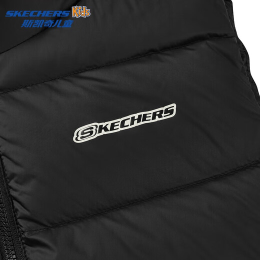 Skechers children's clothing children's vests for boys and girls vests with a big shoulder jacket L424K080/L425K029 L424K080-carbon black/0018 140