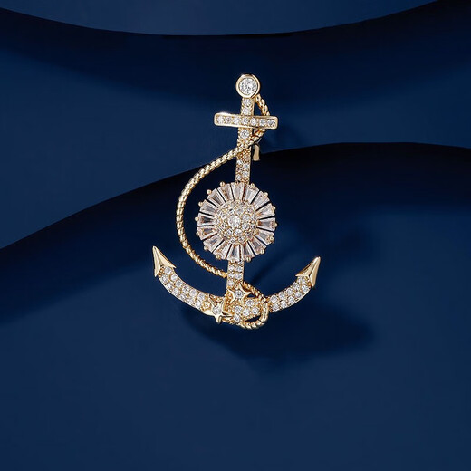 Kamalun (KAMALUN) 2025 new style brooch, high-end female Feihua, exquisite and fashionable mother-of-pearl flower corsage pin, Valentine's Day gift, champagne gold + gift box (no greeting card writing)