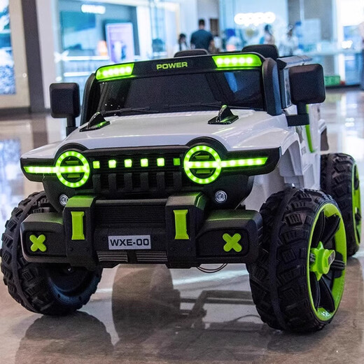 WORK BABY double children's electric car, big G, four wheels, can sit on adults' remote control off-road baby toy car, can sit on people, top with gray + four-wheel drive remote control swing + music bluetooth
