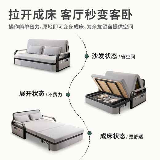 奈高（NAIGAO）折叠床沙发床两用小户型多功能床双人床伸缩床含垫子1.5米含储物