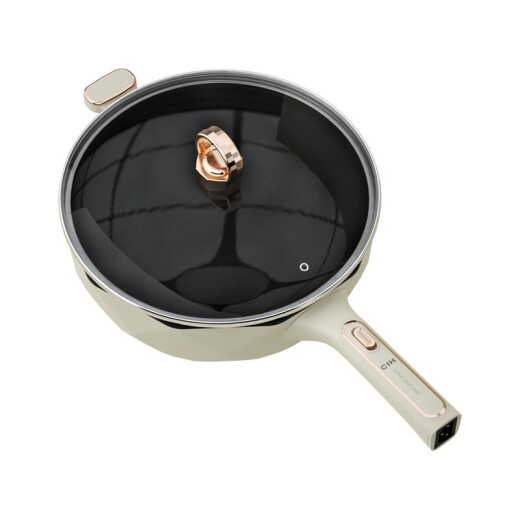 CIH octagonal electric wok household cooking pot plug-in all-in-one multi-functional steaming hot pot non-stick wok 1800W non-stick wok [octagonal aluminum alloy lid] [XZ-18C-BJ]