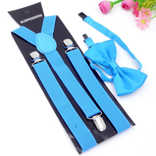 Xianglaner men and women universal casual bow overall belt elastic suspender belt elastic suspender clip adjustable suspender clip white 1 pc