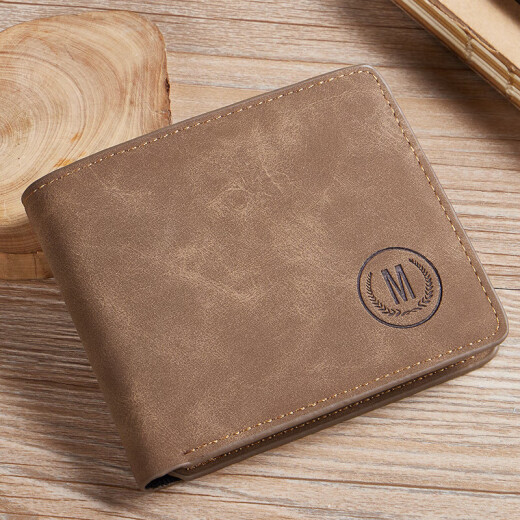 MashaLanti men's wallet short large-capacity leather wallet multi-card slot coin purse ultra-thin card holder men's gift box new year's birthday practical gift for dad, boyfriend and husband