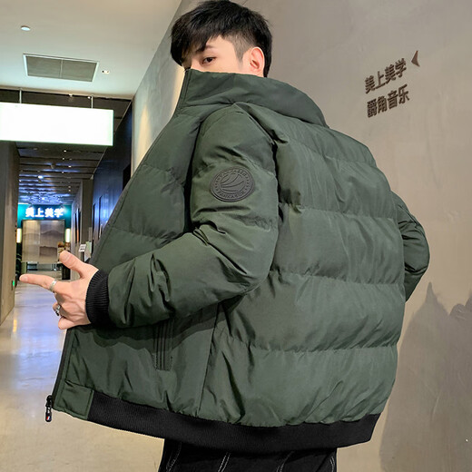 ACLOSMIL stand collar cotton coat men's winter cold protection warm plus velvet thickening casual versatile loose cotton jacket windproof cotton coat FJ981 black XL 130-150Jin Jin equal to 0.5 kg