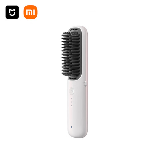 Xiaomi Mijia Cordless Hair Straightening Comb, Fluffy Straightening Curling Iron, Mini Portable Hair Styling Comb, Negative Ion Hair Care Straightening Comb, Girlfriend Gift Recommendation, White