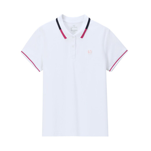 361361 sports polo shirt women's winter lapel top 361 degree women's casual short-sleeved T-shirt original white 160