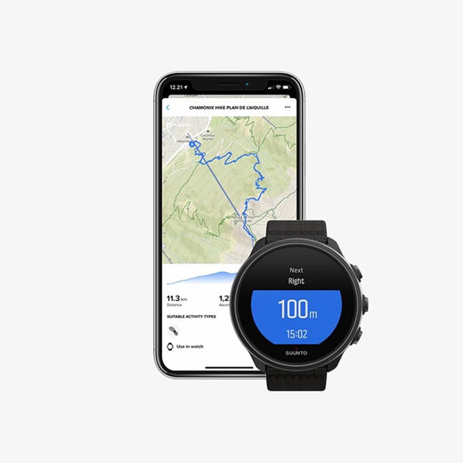 Suunto Suunto 9 Baro flagship multi-functional outdoor sports watch GPS mountaineering swimming smart heart rate watch carbon black titanium version/Charcoal Black