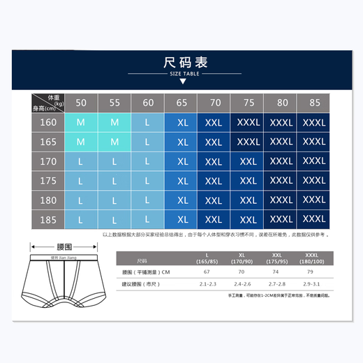 健将9272(2条价)低腰莫代尔双层男士平角内裤 木浆纤维平脚40支纱 一盒 2条 2XL