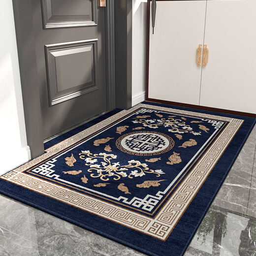 Gudie Chinese-style door entry door floor mat entry door mat entry anti-slip mat home entrance door Xiangyun Happy-Blue 120 180cm rectangular